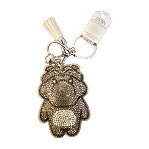Silver‎ Glitter Bulldog Key Holder